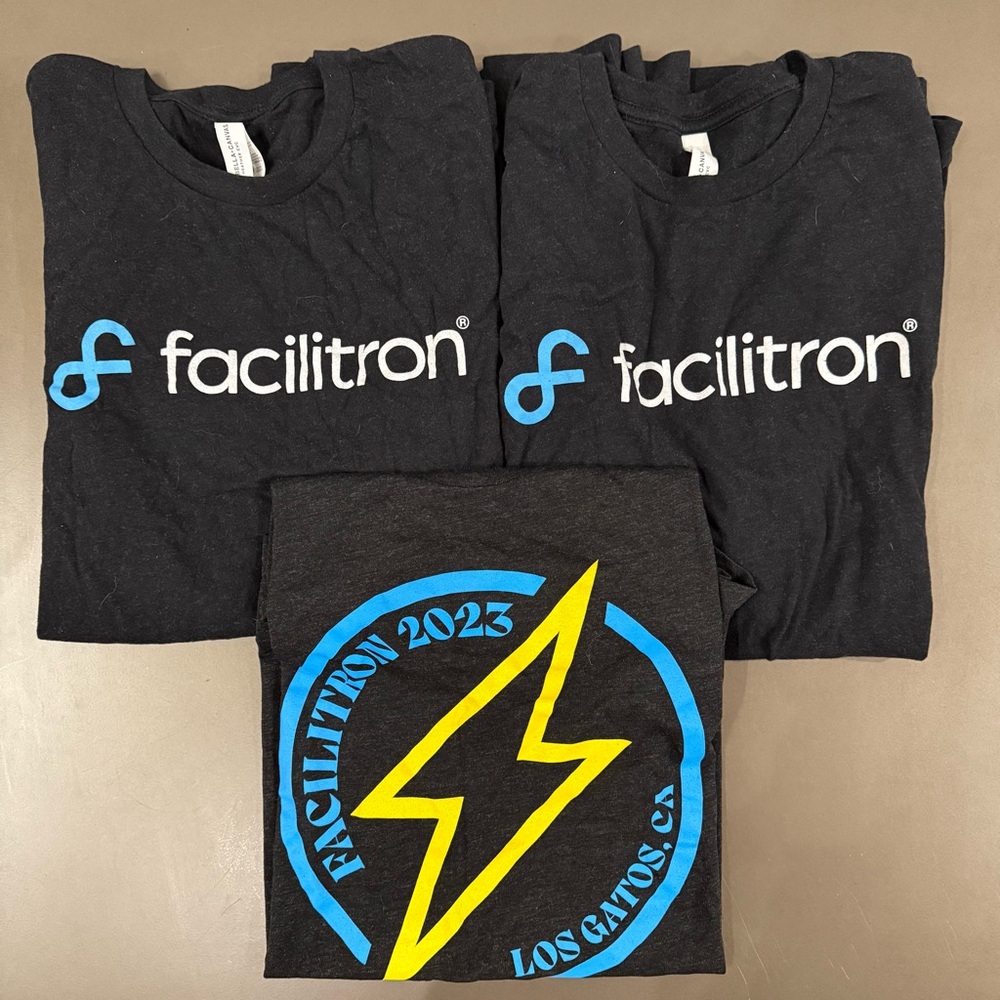 3/$10 🛒🛍️ Set of 3 Facilitron Black and Blue T-Shirts
